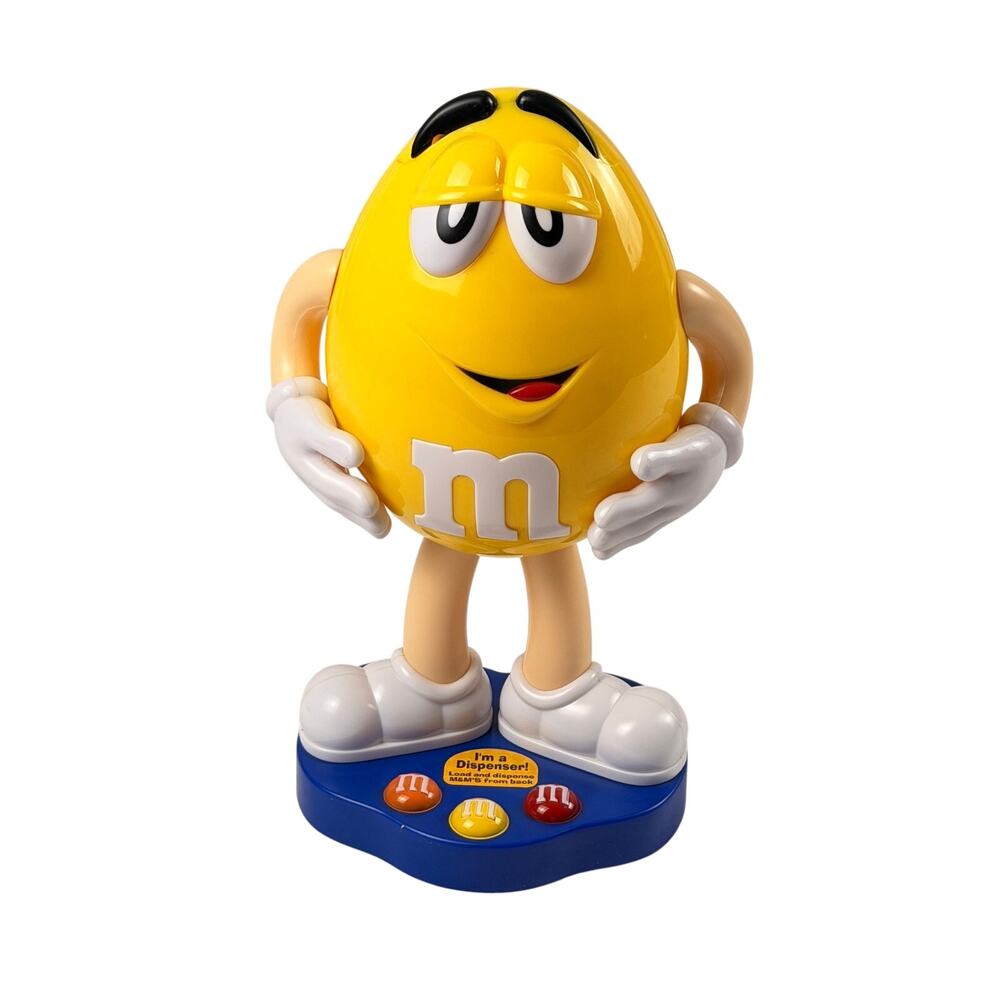 M&M's Mars Chocolate Candy Dispenser Yellow Peanut 10” Tall Plastic Figure 2012